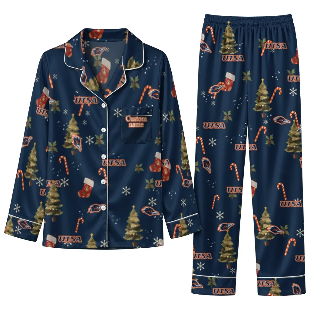 Utsa Roadrunners Long Pajama Set Customized Sprig Scatter Orange Best Selling Utsa Roadrunners Long Pajama Set Customized Sprig Scatter Orange Best Selling