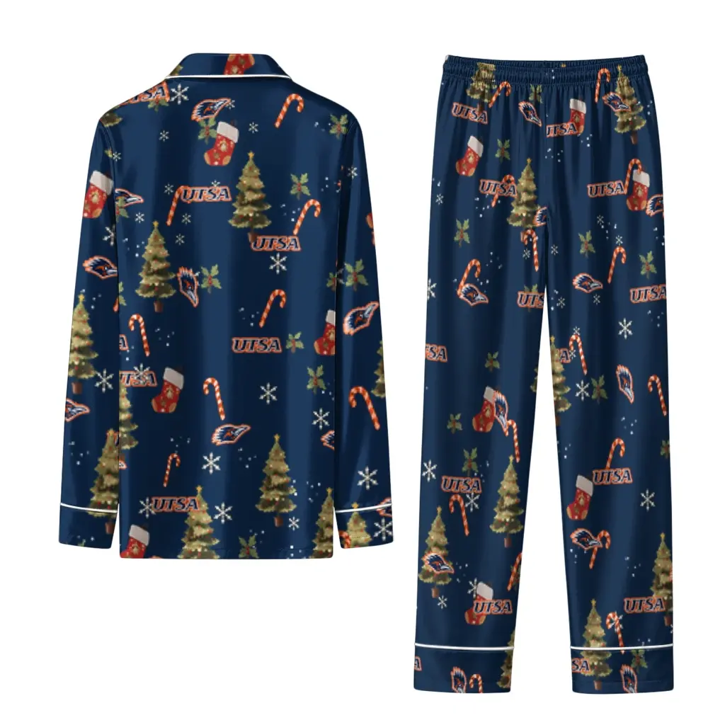 Utsa Roadrunners Long Pajama Set Customized Sprig Scatter Orange Fashion Forward Utsa Roadrunners Long Pajama Set Customized Sprig Scatter Orange Fashion Forward
