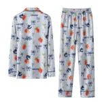 vancouver canucks long pajama set personalized ribbon florals blue best selling.webp