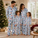 vancouver canucks long pajama set personalized ribbon florals blue best selling.webp