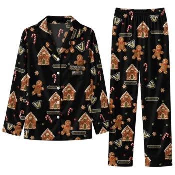 Vanderbilt Commodores Long Pajama Set Custom Candy Scatter Black Best Selling