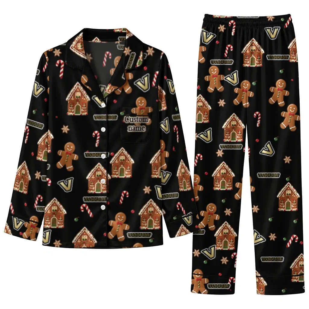 Vanderbilt Commodores Long Pajama Set Custom Candy Scatter Black Best Selling Vanderbilt Commodores Long Pajama Set Custom Candy Scatter Black Best Selling