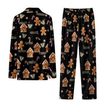 Vanderbilt Commodores Long Pajama Set Custom Candy Scatter Black Fashion Forward