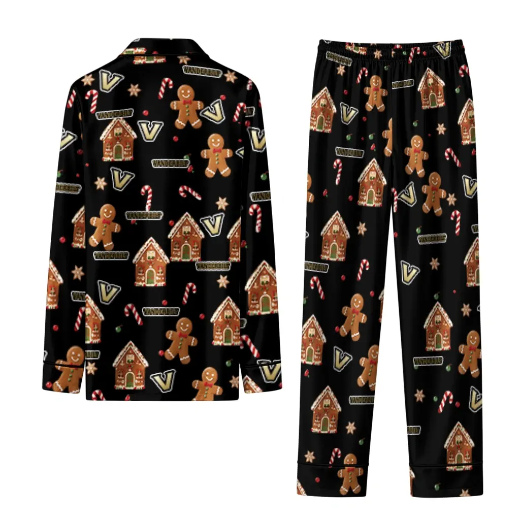 Vanderbilt Commodores Long Pajama Set Custom Candy Scatter Black Fashion Forward Vanderbilt Commodores Long Pajama Set Custom Candy Scatter Black Fashion Forward