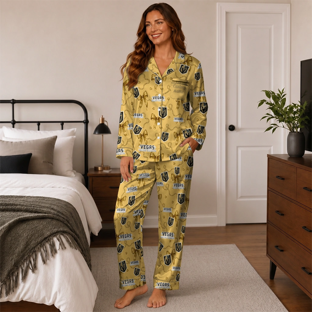 vegas golden knights long pajama set custom ribbon chains tan high quality.webp vegas golden knights long pajama set custom ribbon chains tan high quality.webp