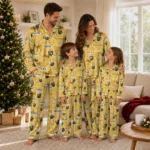 vegas golden knights long pajama set custom ribbon chains tan best selling.webp