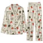 vegas golden knights long pajama set custom ribbon florals tan best selling.webp