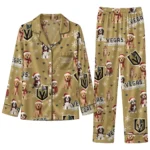Vegas Golden Knights Long Pajama Set Customized Animal Scatter Tan Best Selling