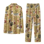Vegas Golden Knights Long Pajama Set Customized Animal Scatter Tan Best Selling