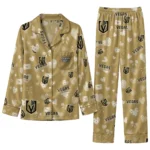 vegas golden knights long pajama set customized heart charms tan best selling.webp