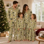 vegas golden knights long pajama set customized heart charms tan best selling.webp