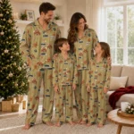 Vegas Golden Knights Long Pajama Set Personalized Candy Scatter Tan Best Selling