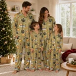 Vegas Golden Knights Long Pajama Set Personalized Snack Scatter Tan Best Selling