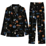 Villanova Wildcats Long Pajama Set Customized Icon Confetti Black Best Selling
