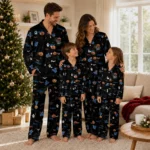 Villanova Wildcats Long Pajama Set Customized Icon Confetti Black Best Selling