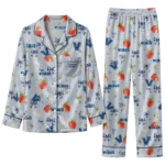 Villanova Wildcats Long Pajama Set Customized Ribbon Florals Navy Best Selling