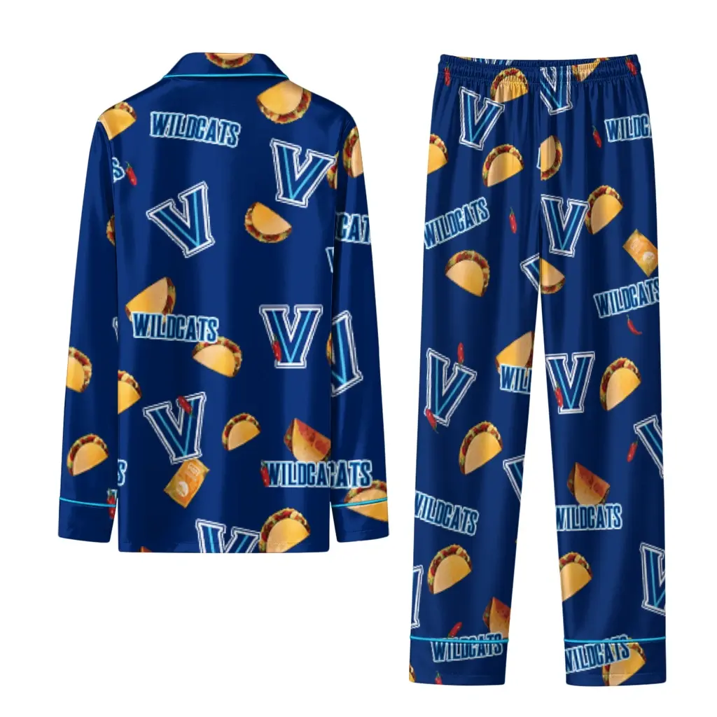 Villanova Wildcats Long Pajama Set Customized Snack Scatter Navy Fashion Forward Villanova Wildcats Long Pajama Set Customized Snack Scatter Navy Fashion Forward