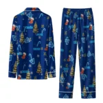Villanova Wildcats Long Pajama Set Customized Sprig Scatter Navy Best Selling