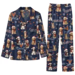Virginia Cavaliers Long Pajama Set Personalized Animal Scatter Blue Best Selling
