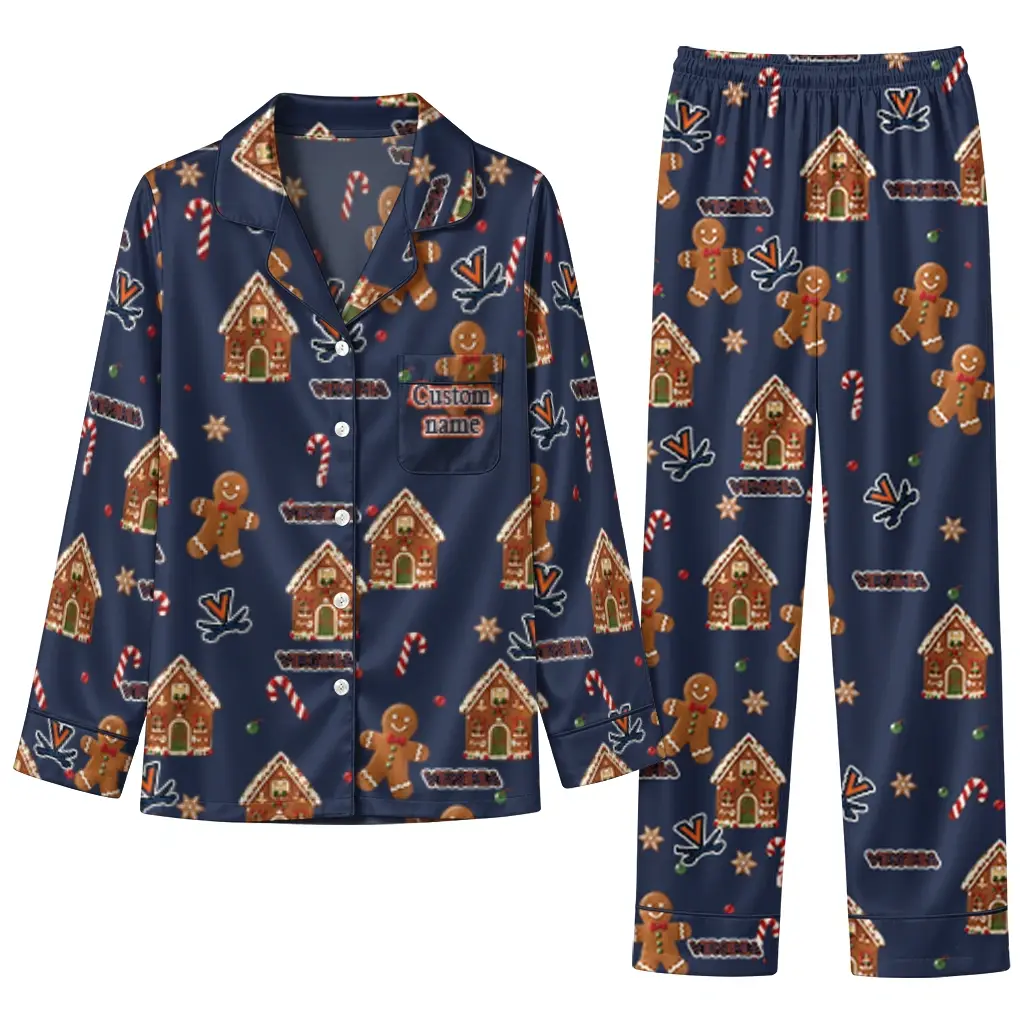 Virginia Cavaliers Long Pajama Set Personalized Candy Scatter Blue Best Selling Virginia Cavaliers Long Pajama Set Personalized Candy Scatter Blue Best Selling