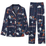 Virginia Cavaliers Long Pajama Set Personalized Cloud Stars Blue Best Selling