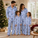 Virginia Cavaliers Long Pajama Set Personalized Ribbon Chains Blue Best Selling