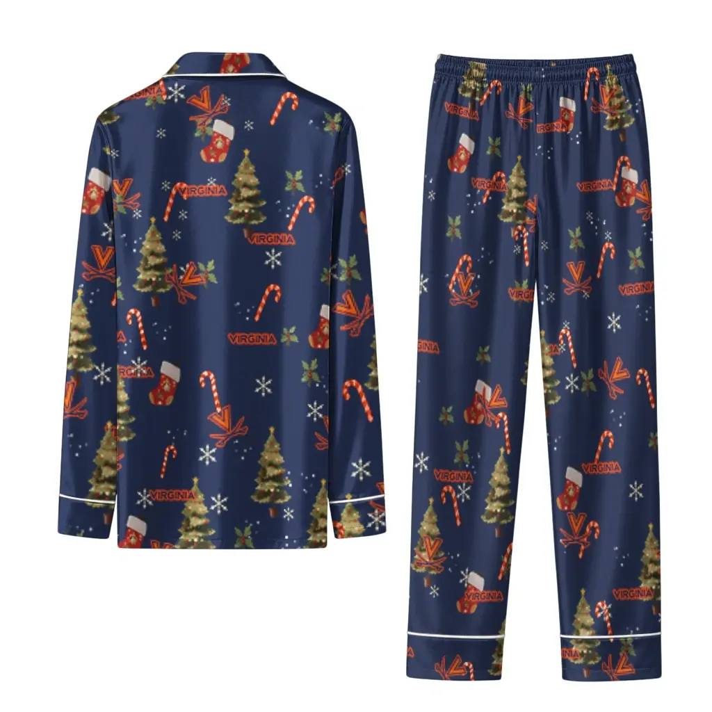 Virginia Cavaliers Long Pajama Set Personalized Sprig Scatter Blue Fashion Forward Virginia Cavaliers Long Pajama Set Personalized Sprig Scatter Blue Fashion Forward