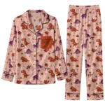 Virginia Tech Hokies Long Pajama Set Customized Character Scatter Best Selling