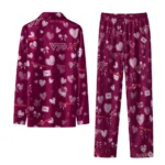 Virginia Tech Hokies Long Pajama Set Customized Heart Charms Maroon Best Selling