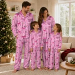 Virginia Tech Hokies Long Pajama Set Customized Ribbon Chains Maroon Best Selling