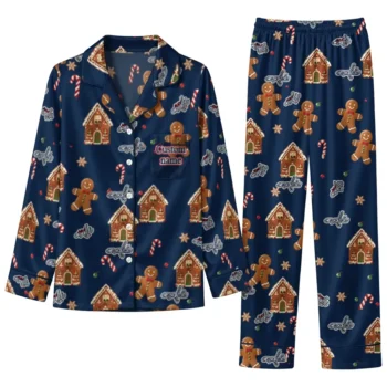 Washington Capitals Long Pajama Set Custom Candy Scatter Blue Best Selling