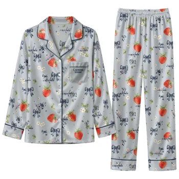 washington capitals long pajama set customized ribbon florals blue best selling.webp