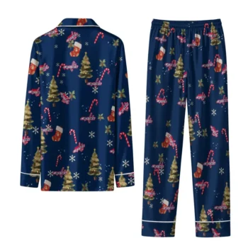Washington Capitals Long Pajama Set Customized Sprig Scatter Blue Fashion Forward