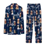 Washington Capitals Long Pajama Set Personalized Animal Scatter Blue Best Selling