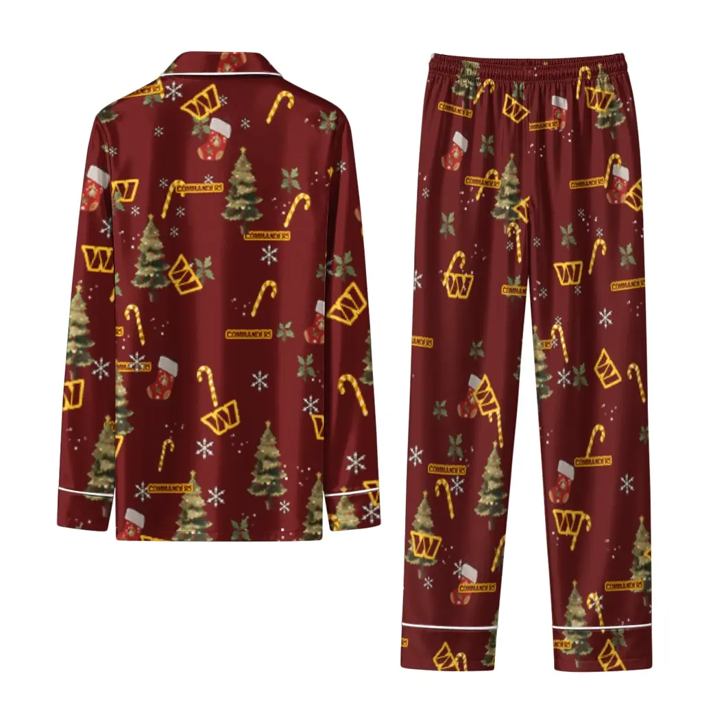 Washington Commanders Long Pajama Set Custom Sprig Scatter Burgundy Fashion Forward Washington Commanders Long Pajama Set Custom Sprig Scatter Burgundy Fashion Forward