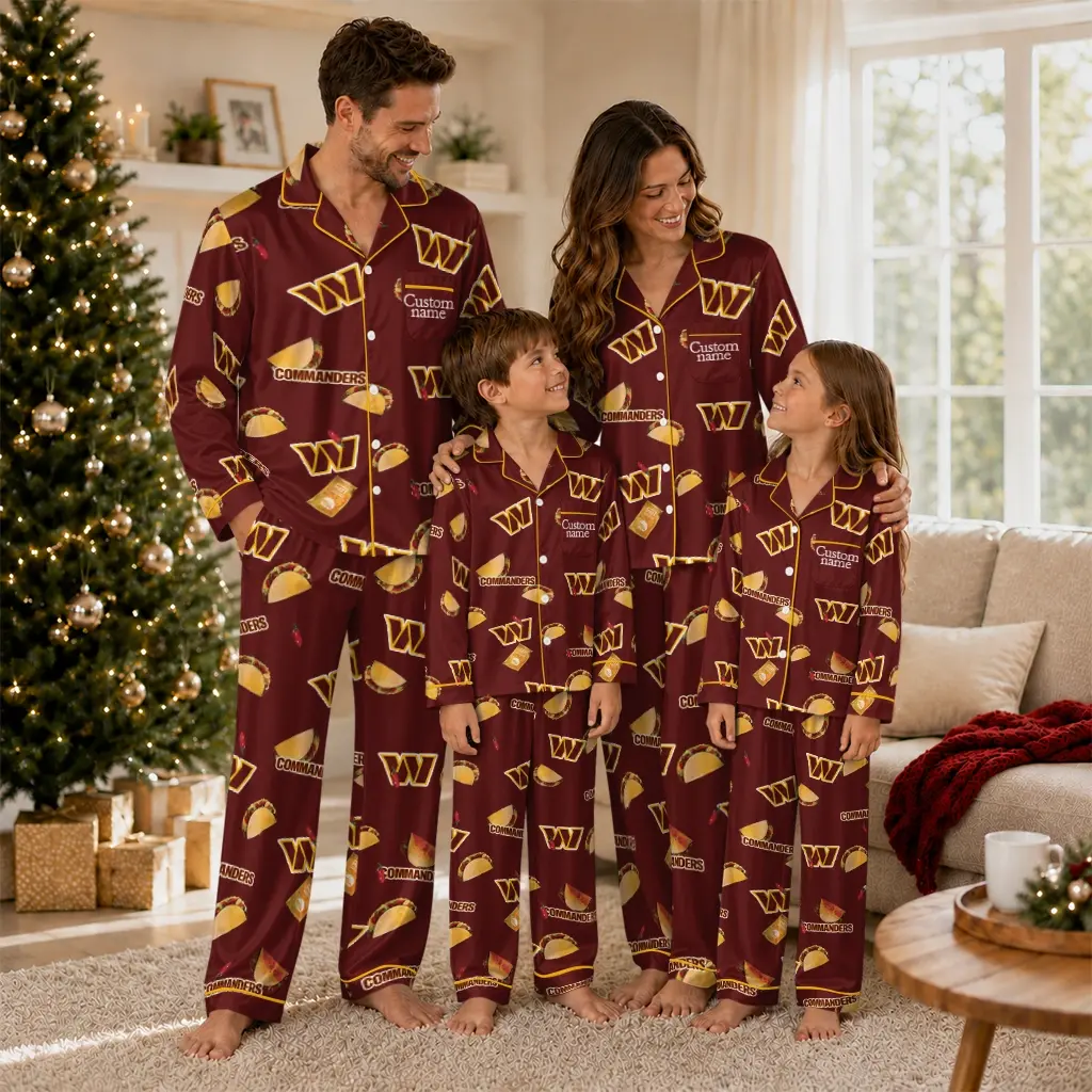 Washington Commanders Long Pajama Set Personalized Snack Scatter Burgundy Latest Model Washington Commanders Long Pajama Set Personalized Snack Scatter Burgundy Latest Model