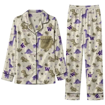 Washington Huskies Long Pajama Set Personalized Character Scatter Best Selling