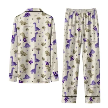 Washington Huskies Long Pajama Set Personalized Character Scatter Fashion Forward