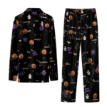 Washington Huskies Long Pajama Set Personalized Icon Confetti Black Best Selling