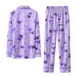 Washington Huskies Long Pajama Set Personalized Ribbon Chains Purple Best Selling