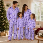 Washington Huskies Long Pajama Set Personalized Ribbon Chains Purple Best Selling