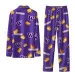 Washington Huskies Long Pajama Set Personalized Snack Scatter Purple Best Selling