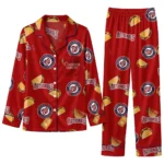 Washington Nationals Long Pajama Set Custom Snack Scatter Red Best Selling