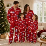 Washington Nationals Long Pajama Set Customized Cloud Stars Red Best Selling