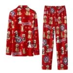 Washington Nationals Long Pajama Set Personalized Animal Scatter Red Best Selling