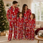 Washington Nationals Long Pajama Set Personalized Animal Scatter Red Best Selling