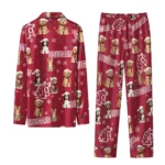 Washington State Cougars Long Pajama Set Custom Animal Scatter Crimson Best Selling