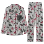 Washington State Cougars Long Pajama Set Custom Character Scatter Best Selling