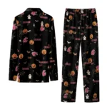 Washington State Cougars Long Pajama Set Custom Icon Confetti Black Best Selling