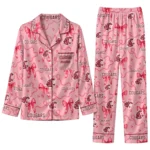 Washington State Cougars Long Pajama Set Custom Ribbon Chains Crimson Best Selling